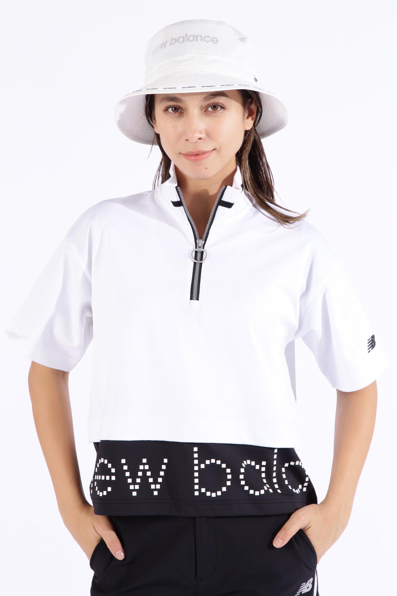 ピクセルロゴ 軽量 スウェット ハーフジップ プルオーバー (WOMENS SPORT)