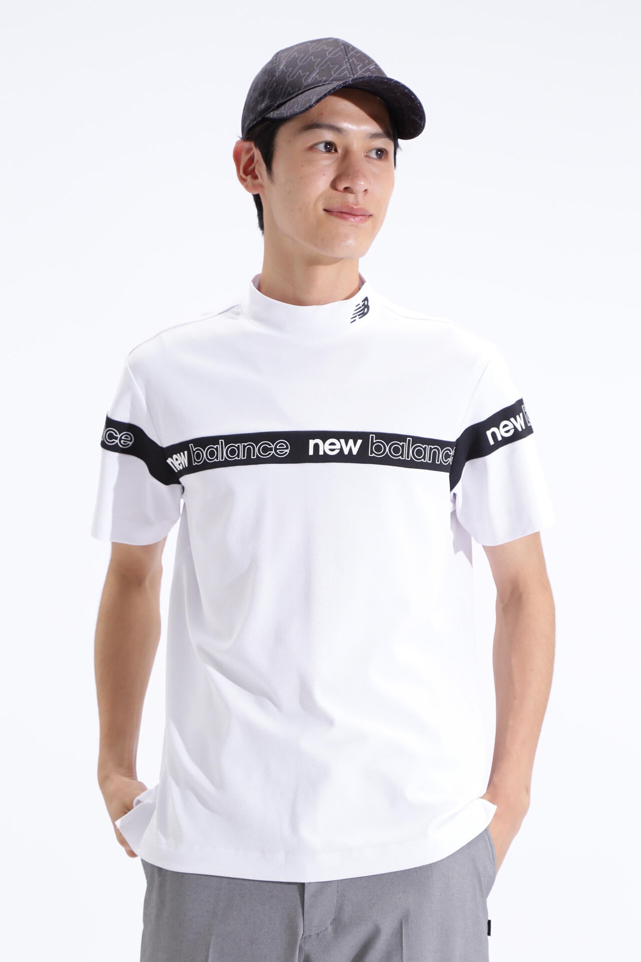 ポップコーンピケ 半袖 モックネック プルオーバー (MENS SPORT)