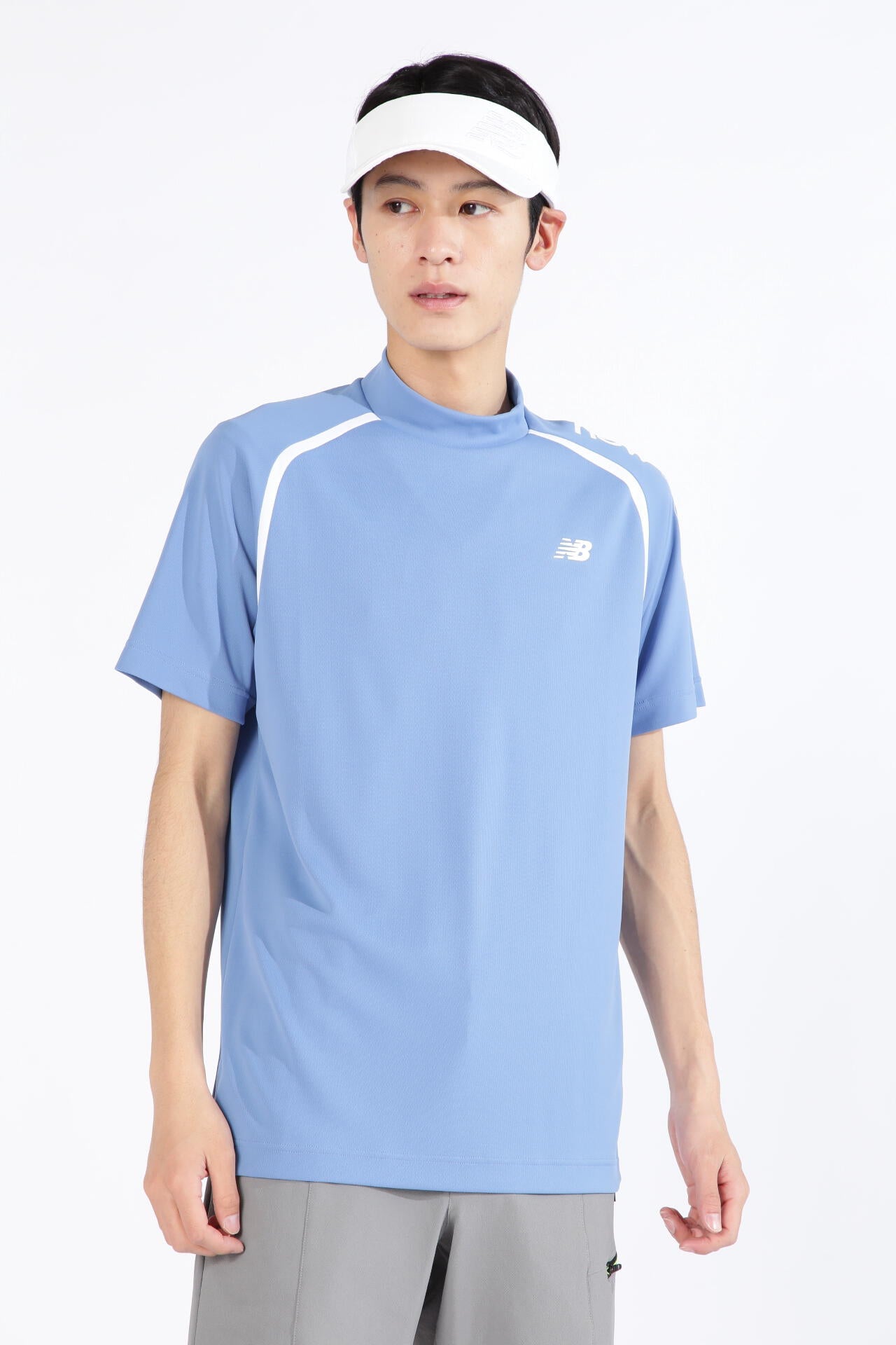 ダブルフェイス裏ハニカム 半袖 モックネック プルオーバー (MENS SPORT)
