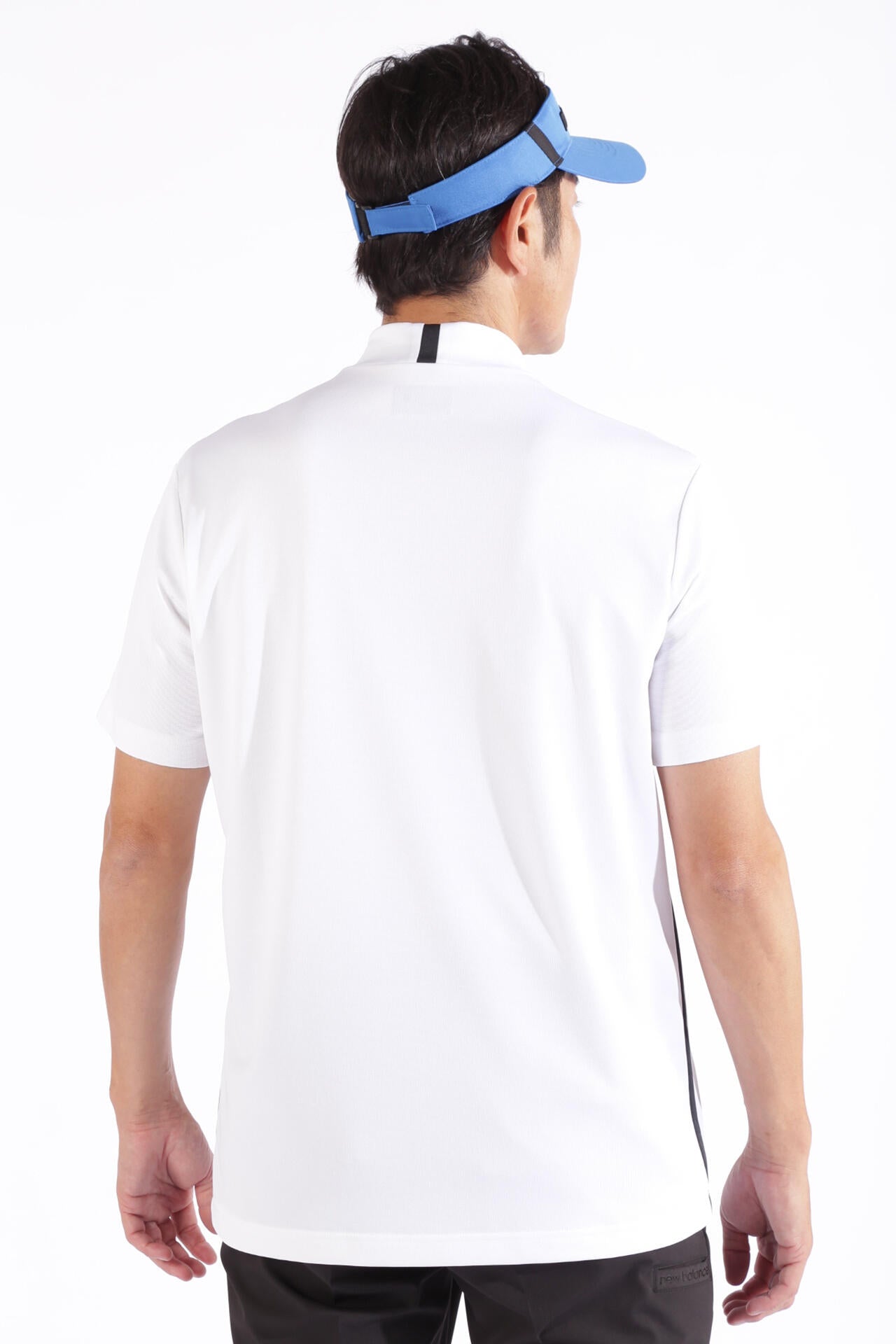 チェックピケ×ワッフルピケ 半袖 モックネック プルオーバー (MENS WORLD)
