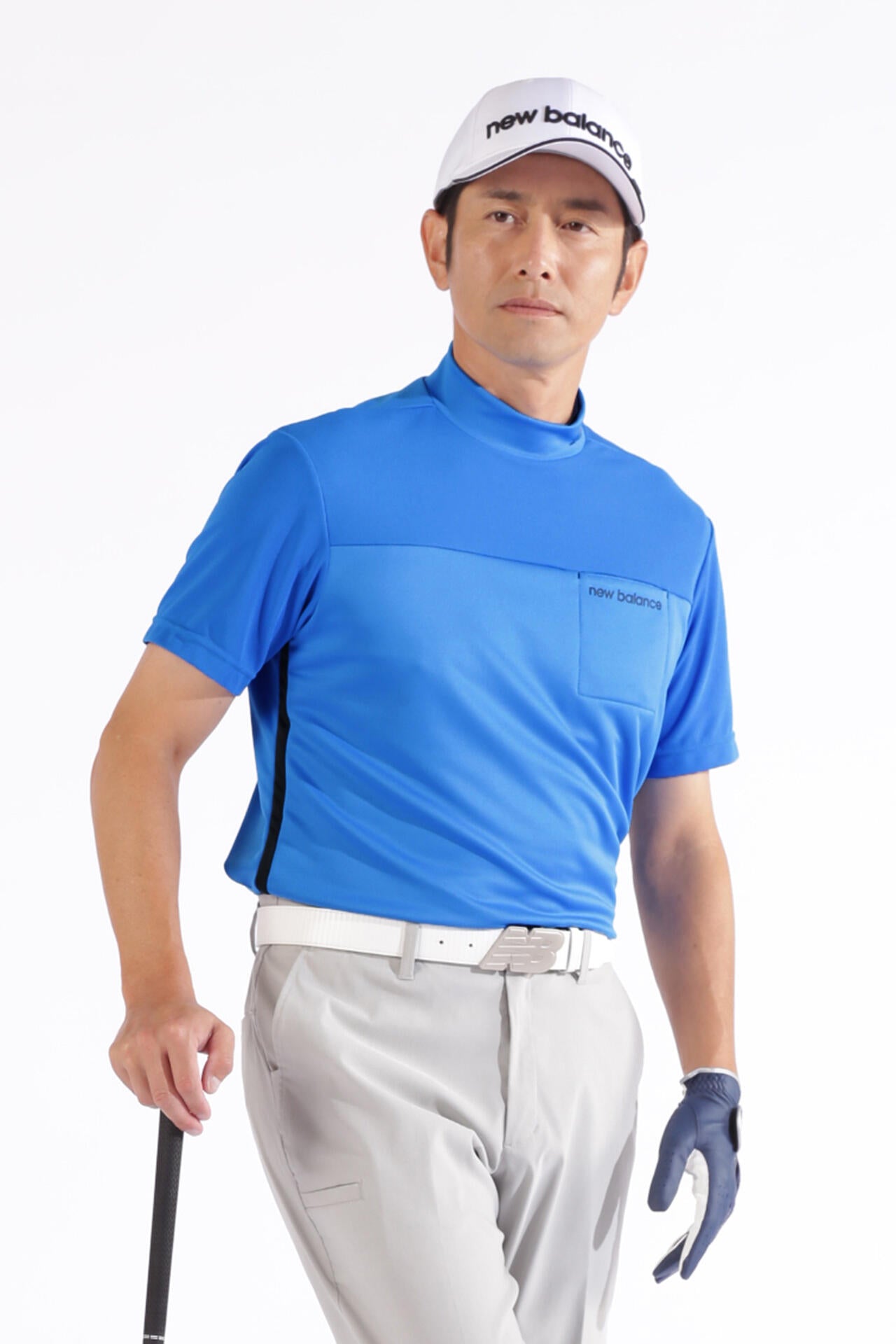チェックピケ×ワッフルピケ 半袖 モックネック プルオーバー (MENS WORLD)