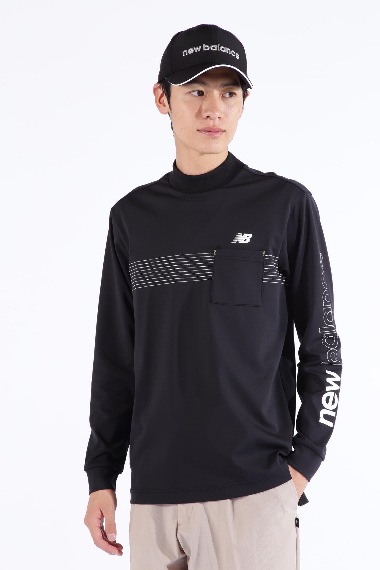 接触冷感 長袖 モックネック プルオーバー (MENS SPORT)
