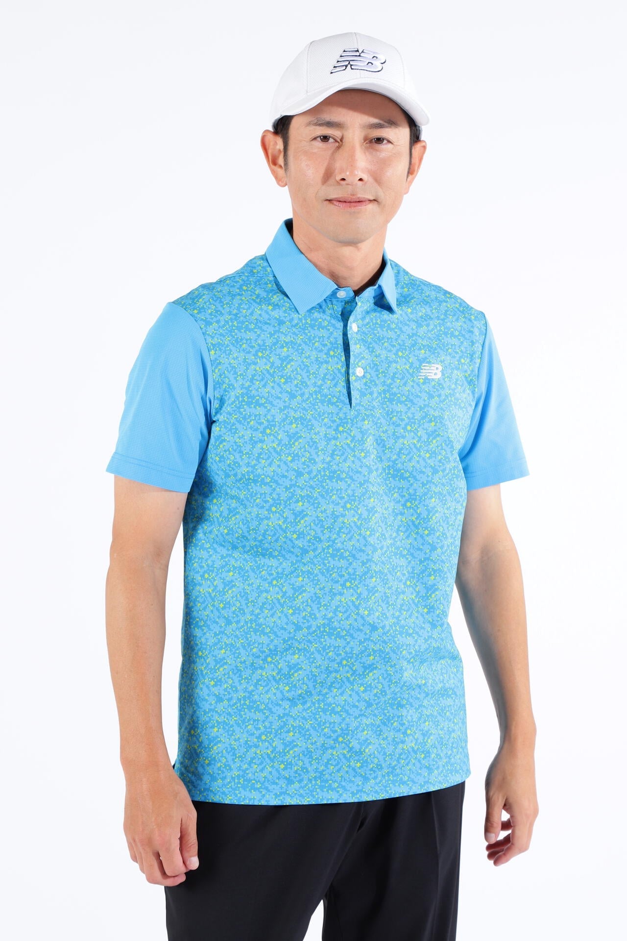 デジタルカモ柄 メッシュ 半袖 カラーシャツ (MENS WORLD)