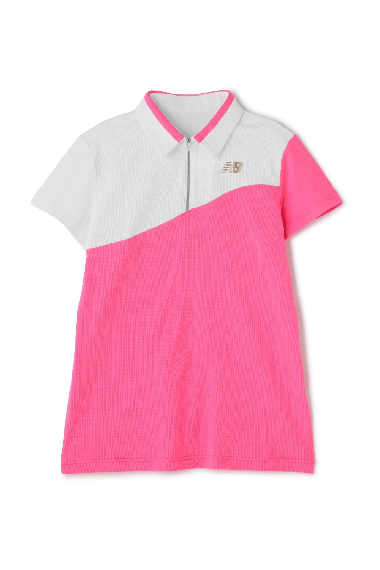 マイクロチェック柄 ハーフジップ カラーシャツ (WOMENS WORLD)