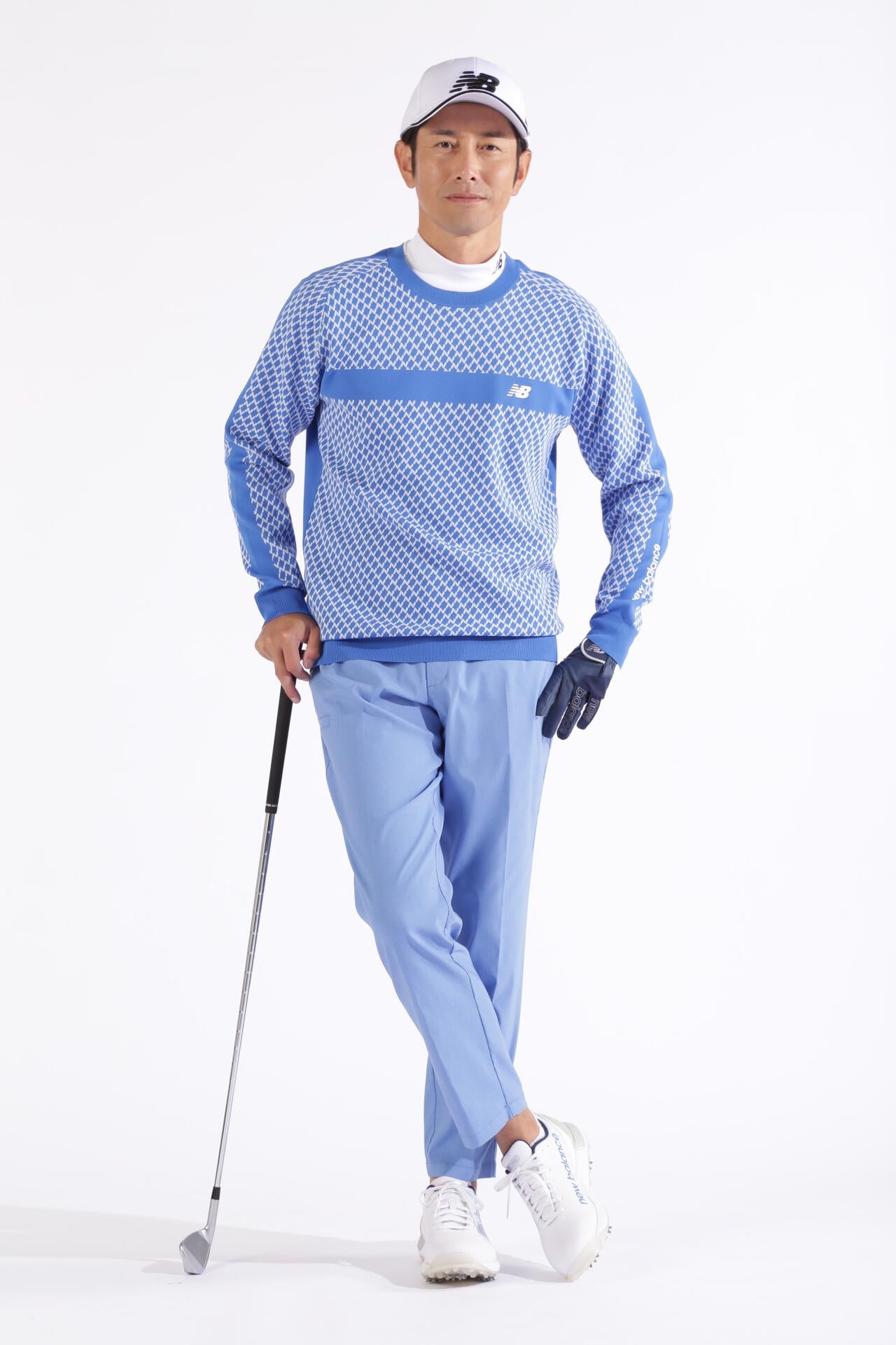 Nチェック柄 クルーネック ニット プルオーバー (MENS WORLD)