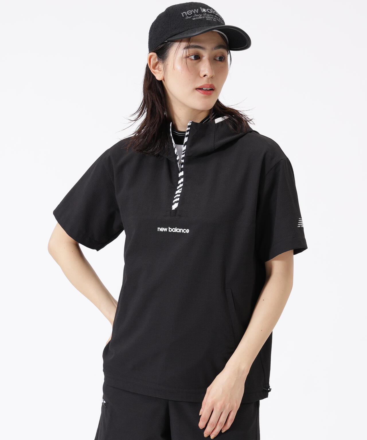 ハーフジップ プルオーバーフーディー (WOMENS)
