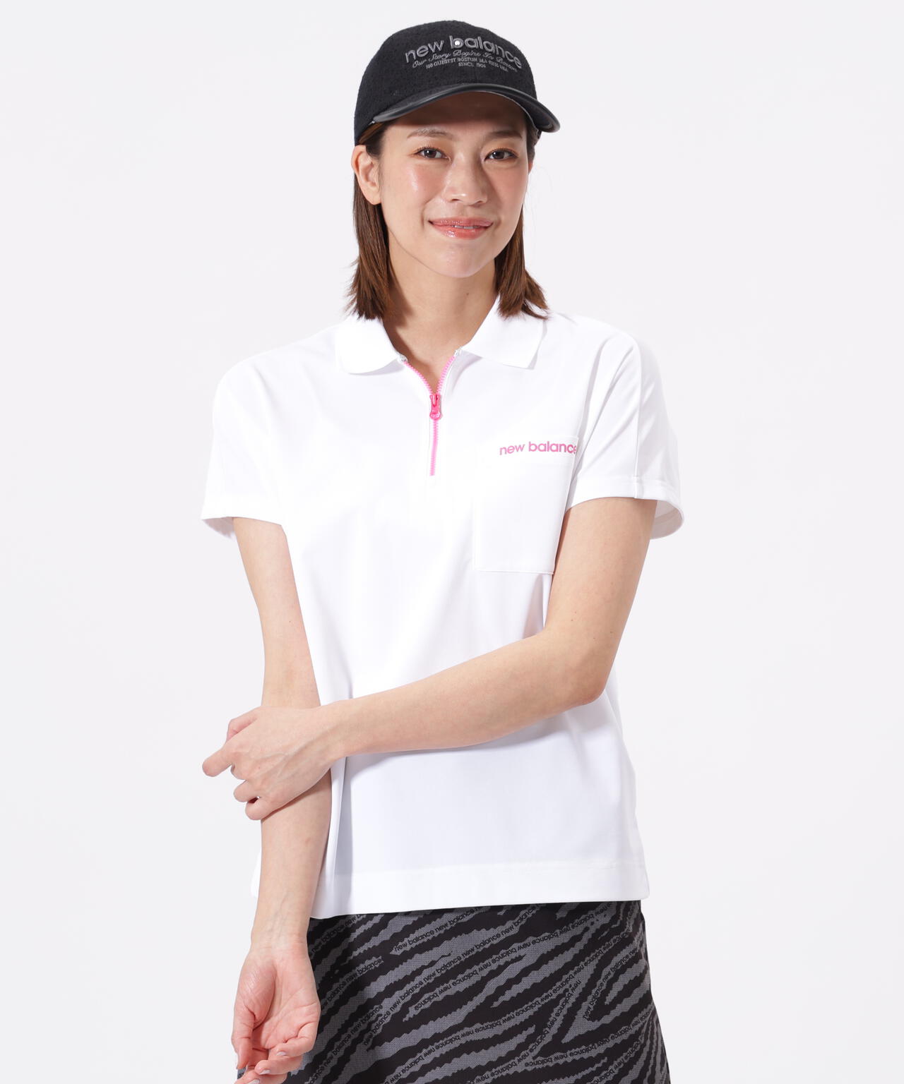 ハーフジップ ビッグ ポロシャツ (WOMENS)