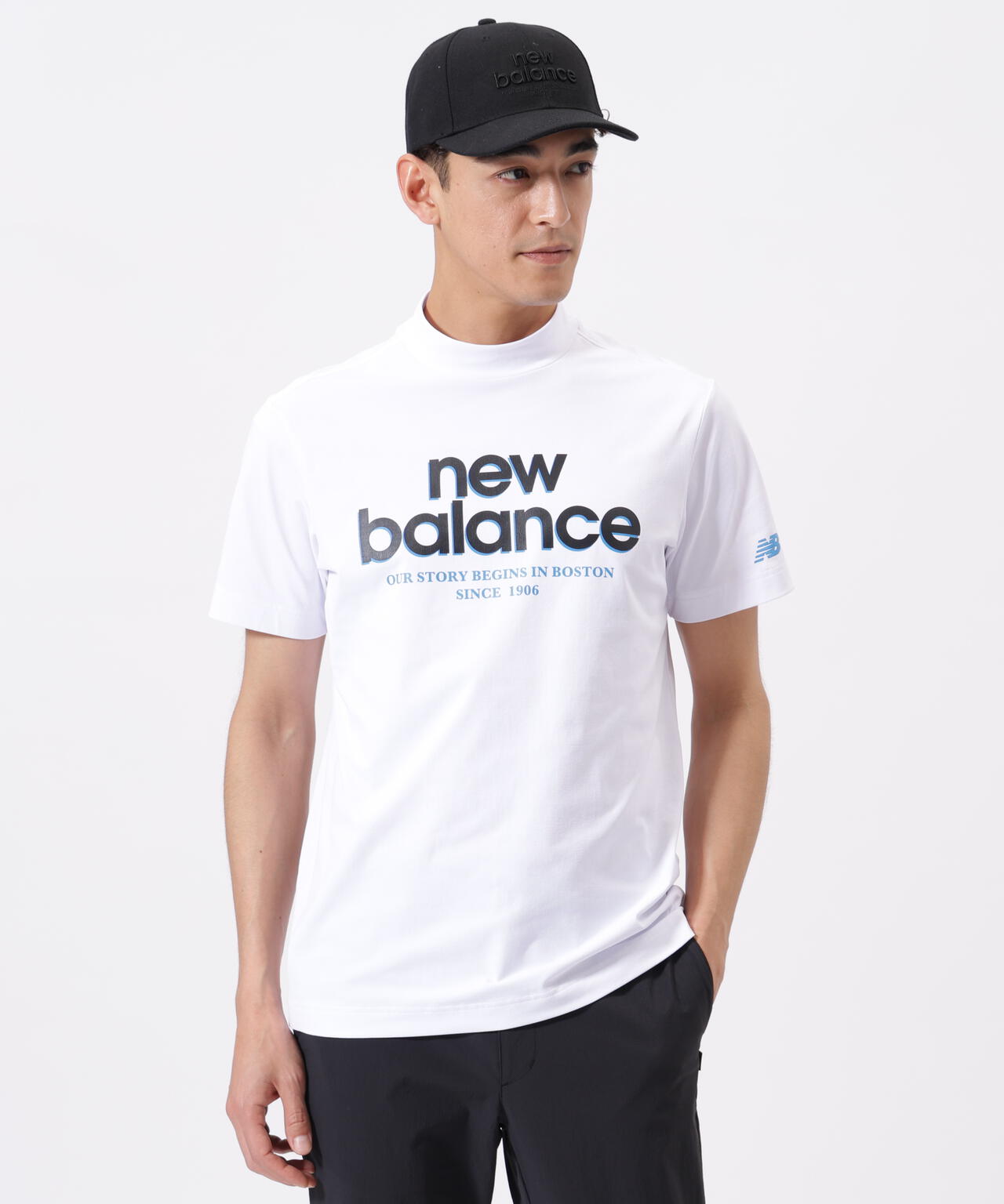 接触冷感 半袖 モックネック プルオーバー (MENS)