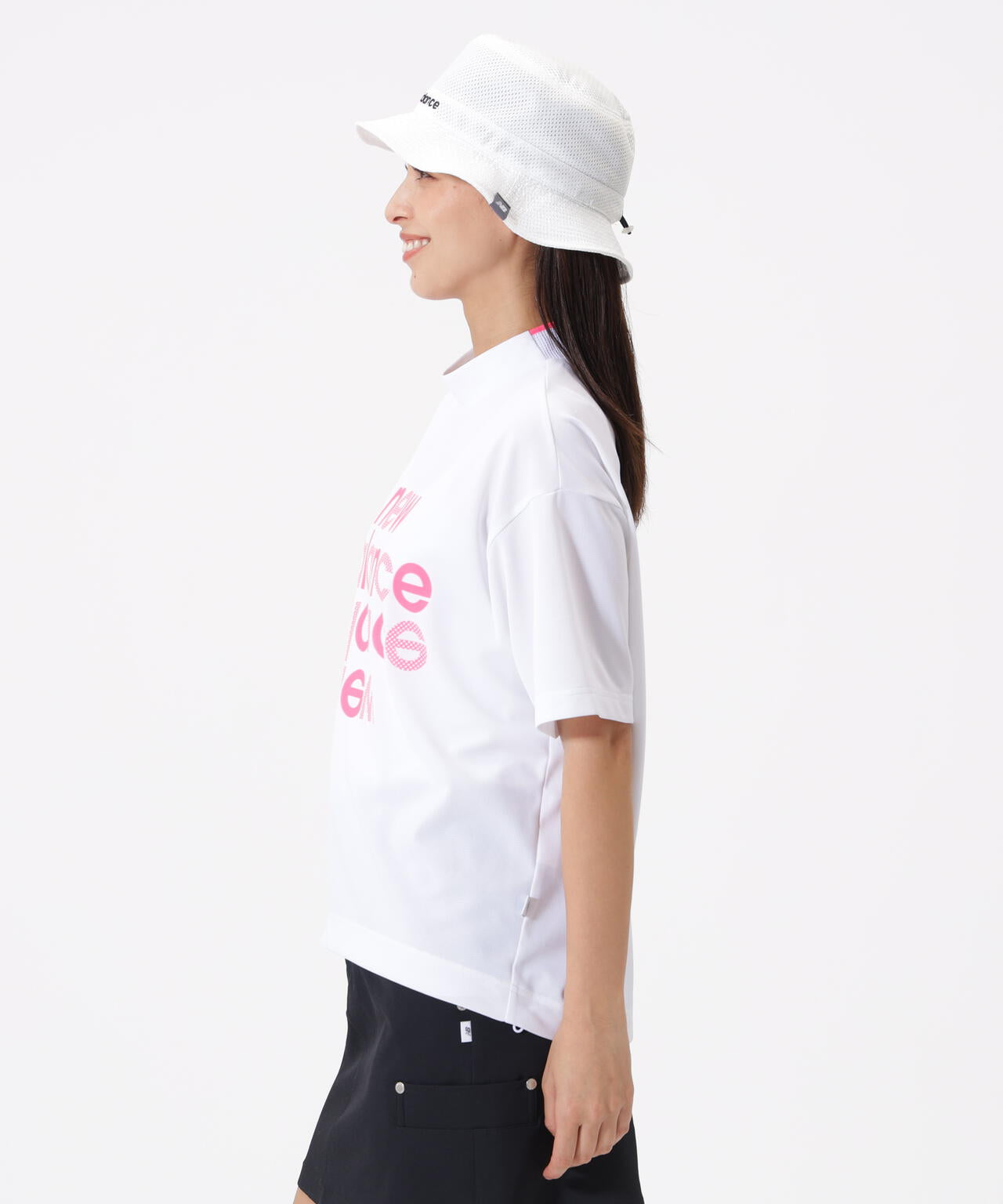 ハーフスリーブ モックネック プルオーバー (WOMENS)