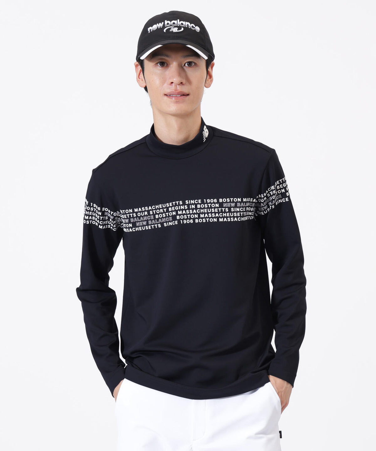 光吸収発熱 長袖 モックネック プルオーバー (MENS)