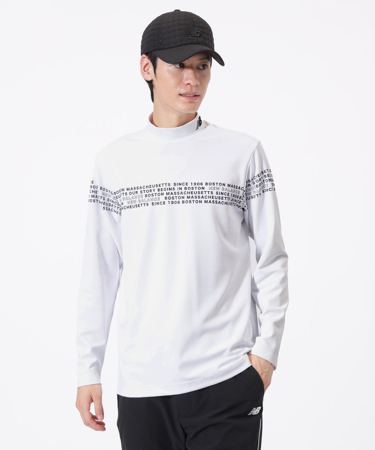 光吸収発熱 長袖 モックネック プルオーバー (MENS)
