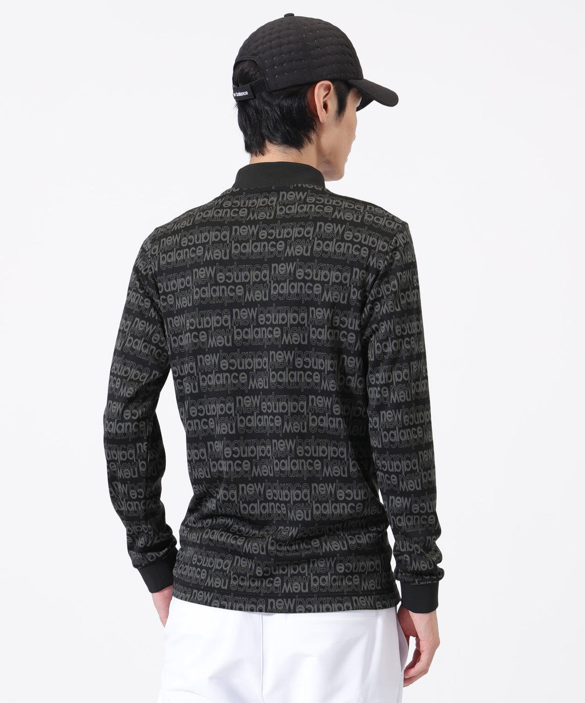 ロゴ総柄 長袖 モックネック プルオーバー (MENS)