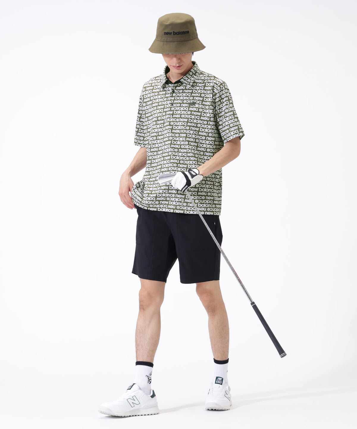 超速乾 総柄 ハーフスリーブ カラーシャツ (MENS)