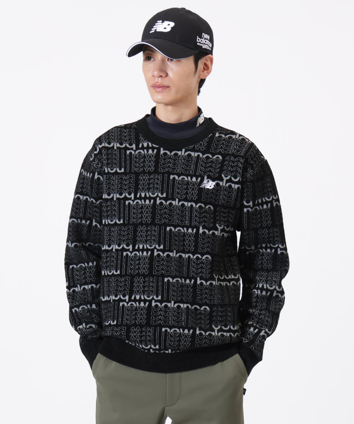 総柄 クルーネック ニット プルオーバー (MENS)