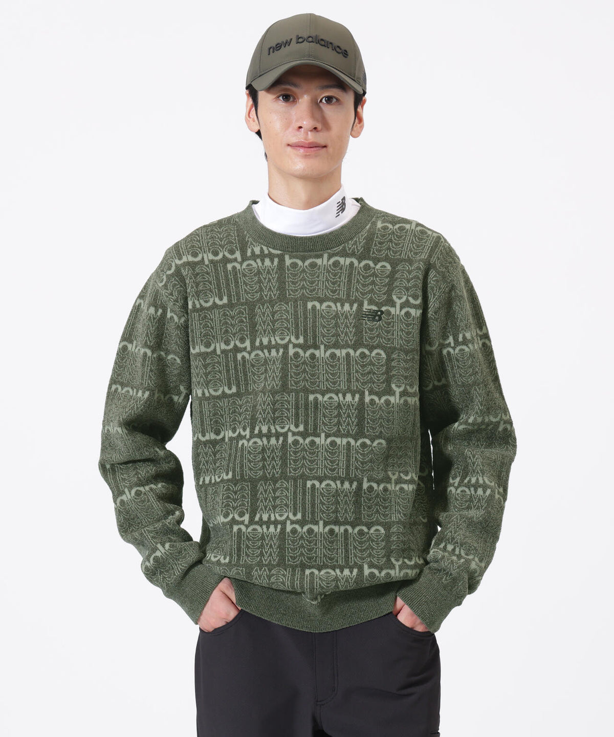 総柄 クルーネック ニット プルオーバー (MENS)