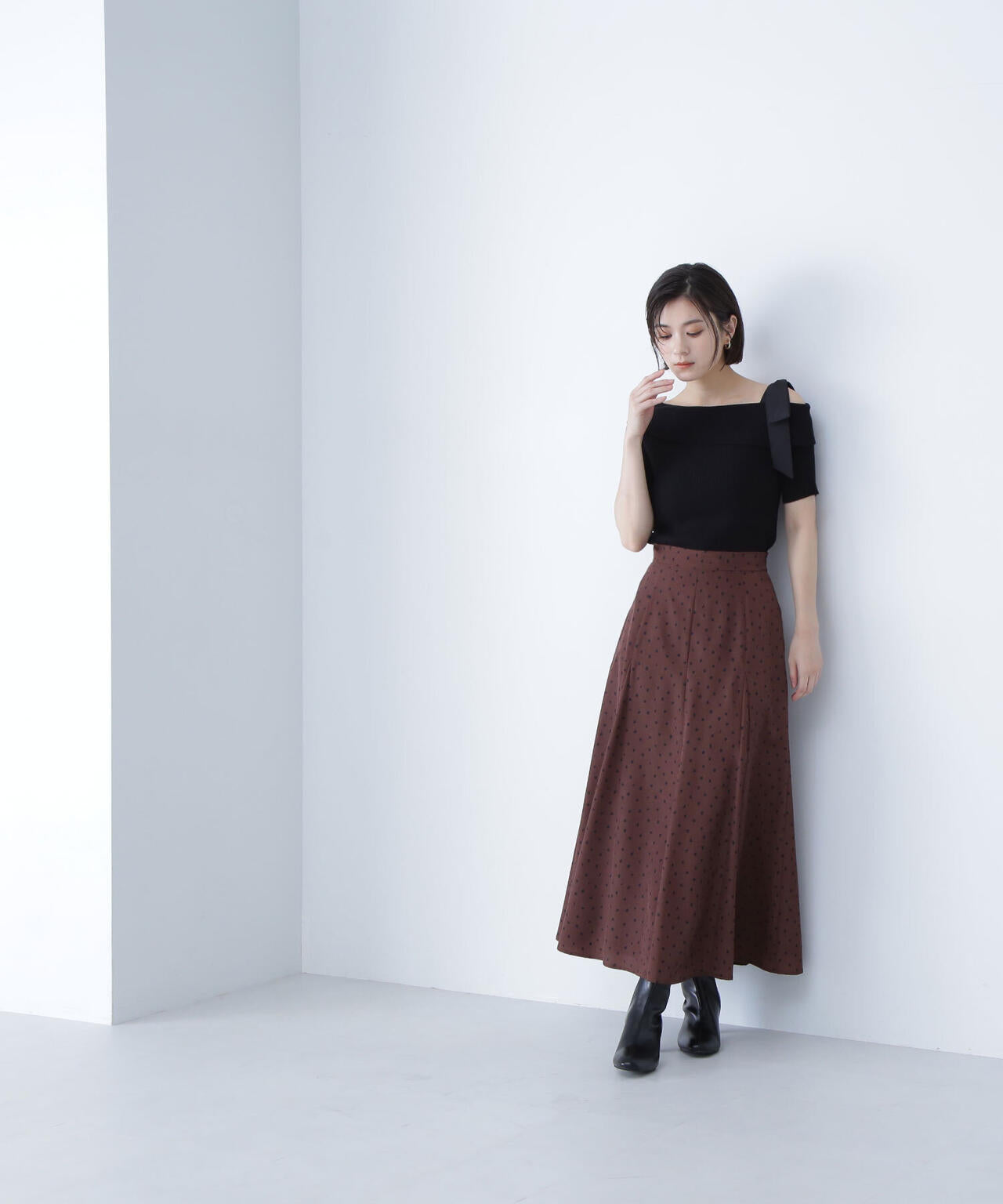 ハートドットプリントフレアスカート*