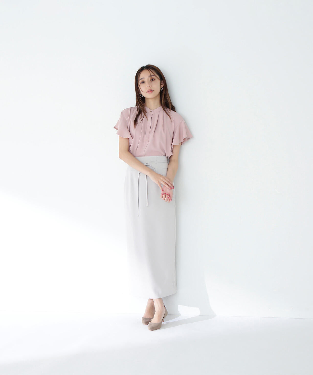 ナローリボンストレートスカート*