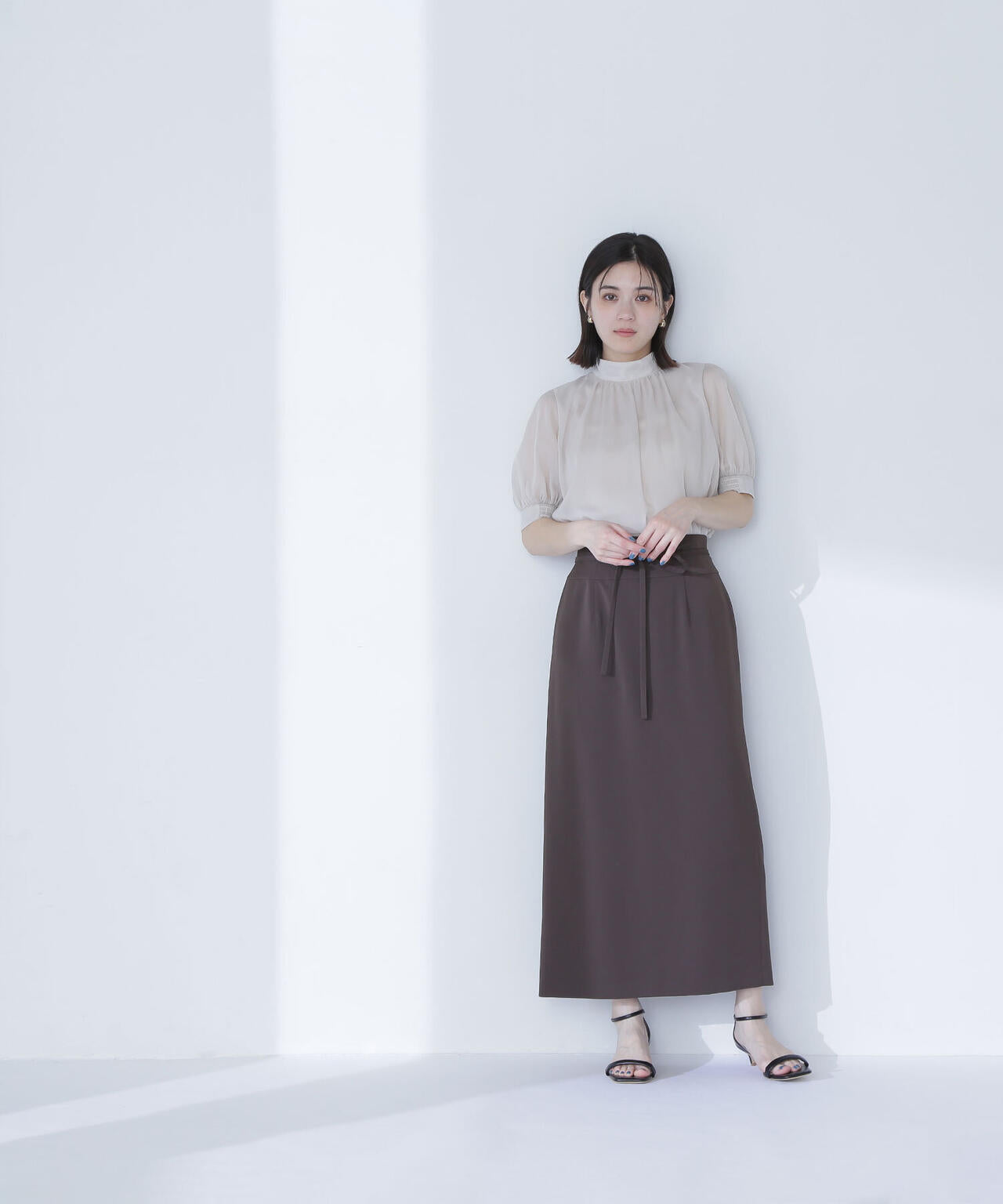 ナローリボンストレートスカート*