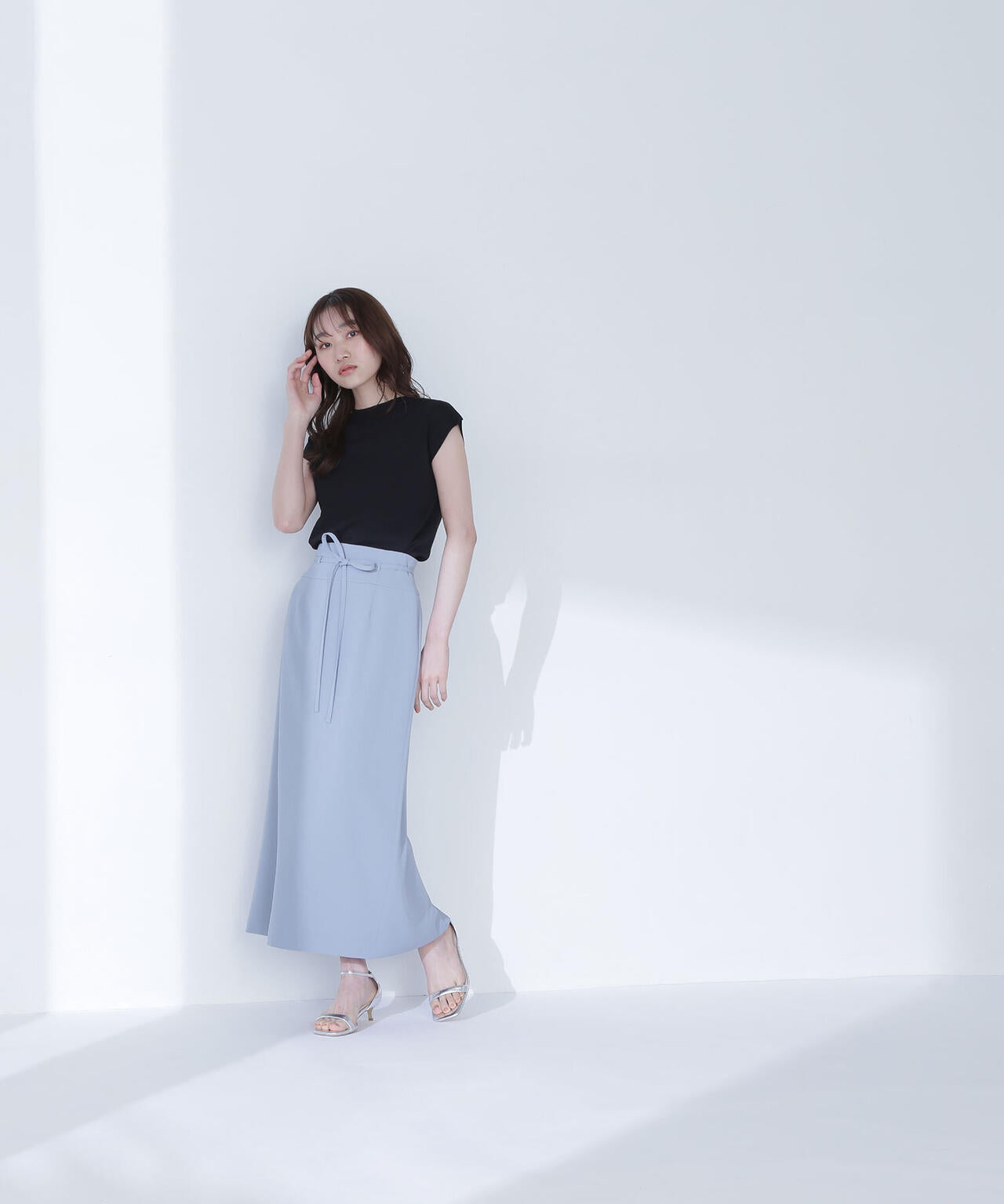 ナローリボンストレートスカート*