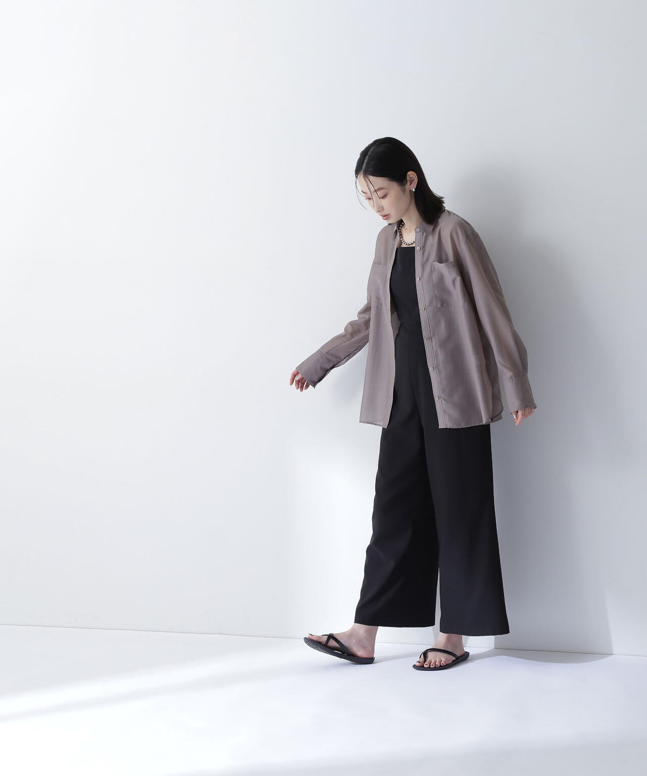 【THINK NATURAL】バックオープンキャミオールインワン*