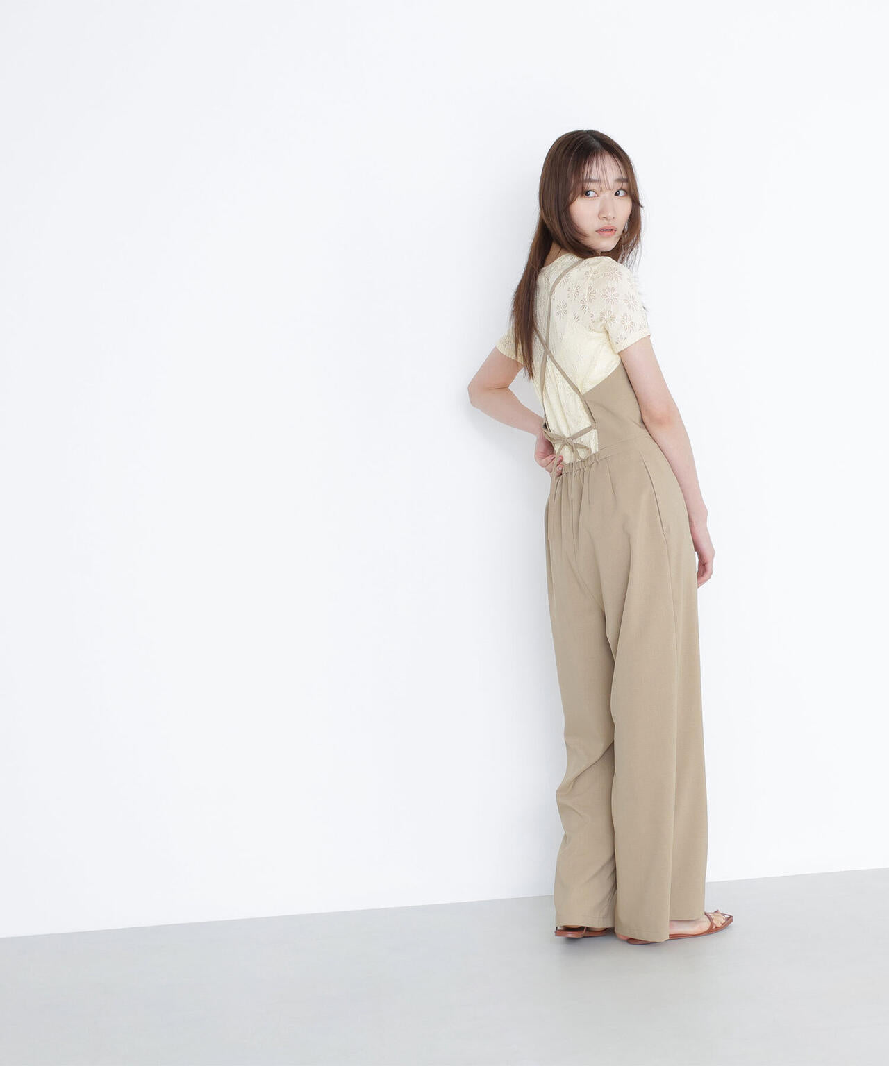 【THINK NATURAL】バックオープンキャミオールインワン*