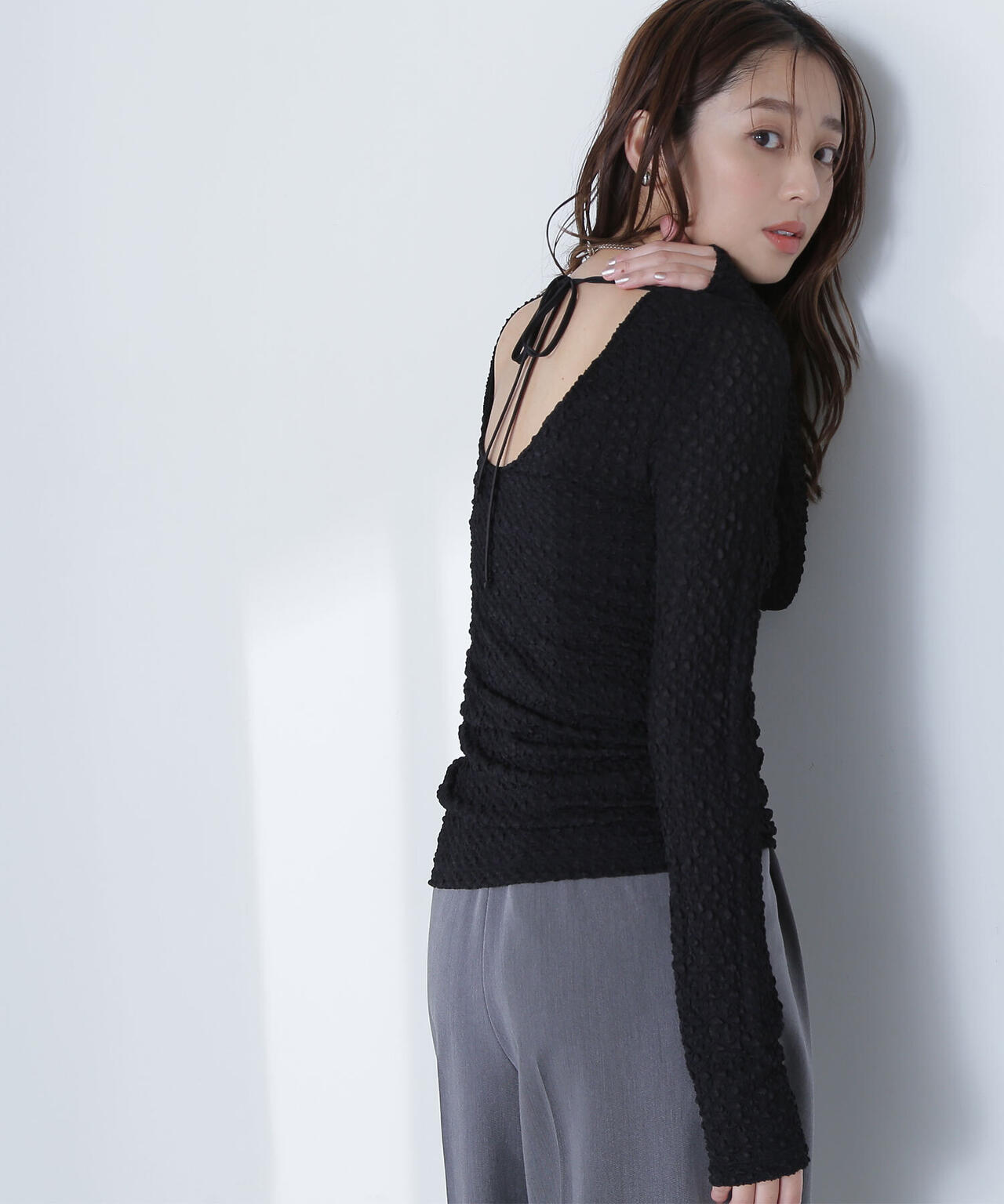 【THINK BEAUTY】バックシャンレースカットソー*