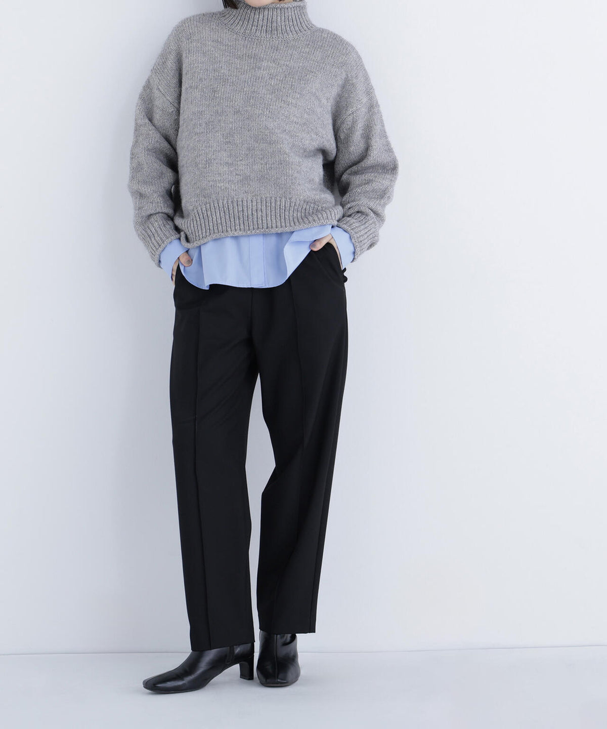 裏起毛イージーテーパードパンツ*
