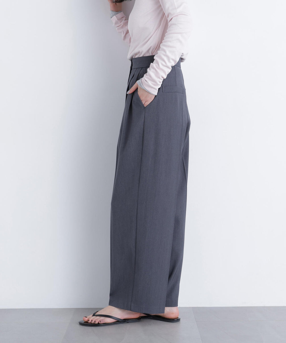 裏起毛イージーテーパードパンツ*