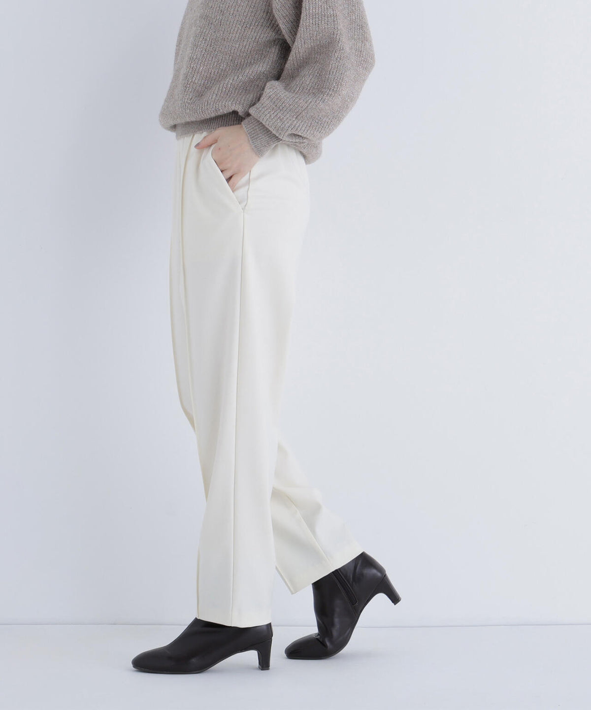 裏起毛イージーテーパードパンツ*