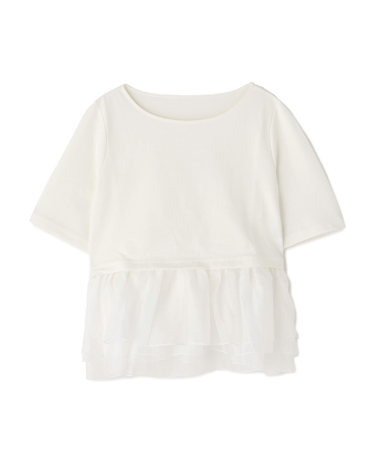 シフォンドッキングペプラムカットソー*