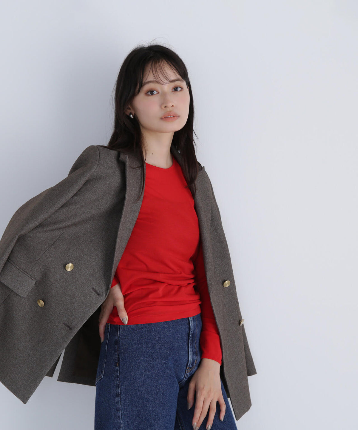 シアーカットソーシリーズ クルーネック*