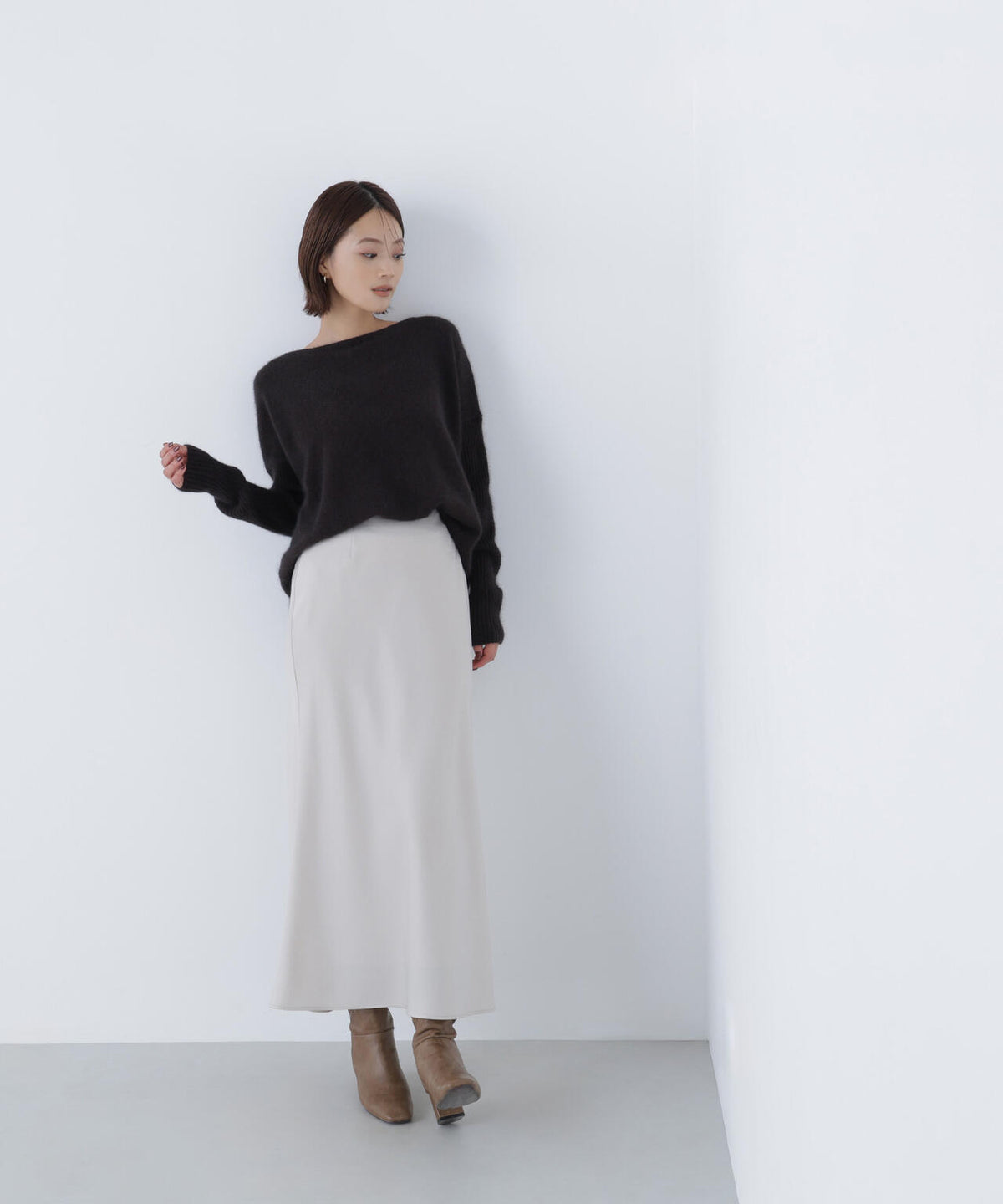 ウールブレンドヘアリーニット*