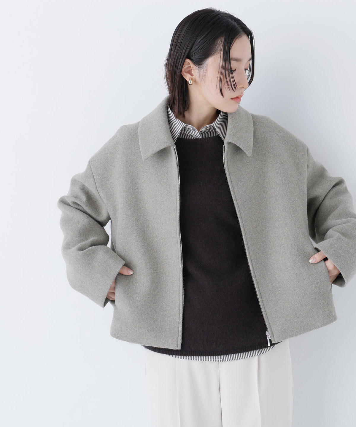 ウールブレンドヘアリーニット*