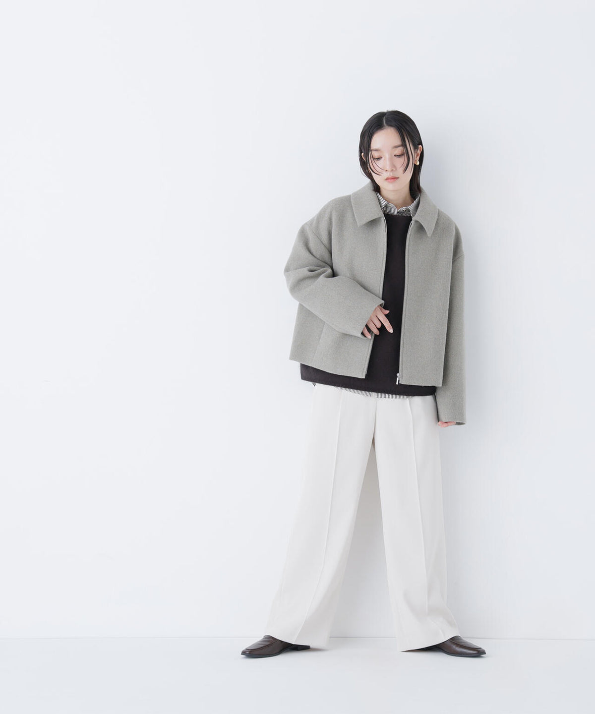 ウールブレンドヘアリーニット*