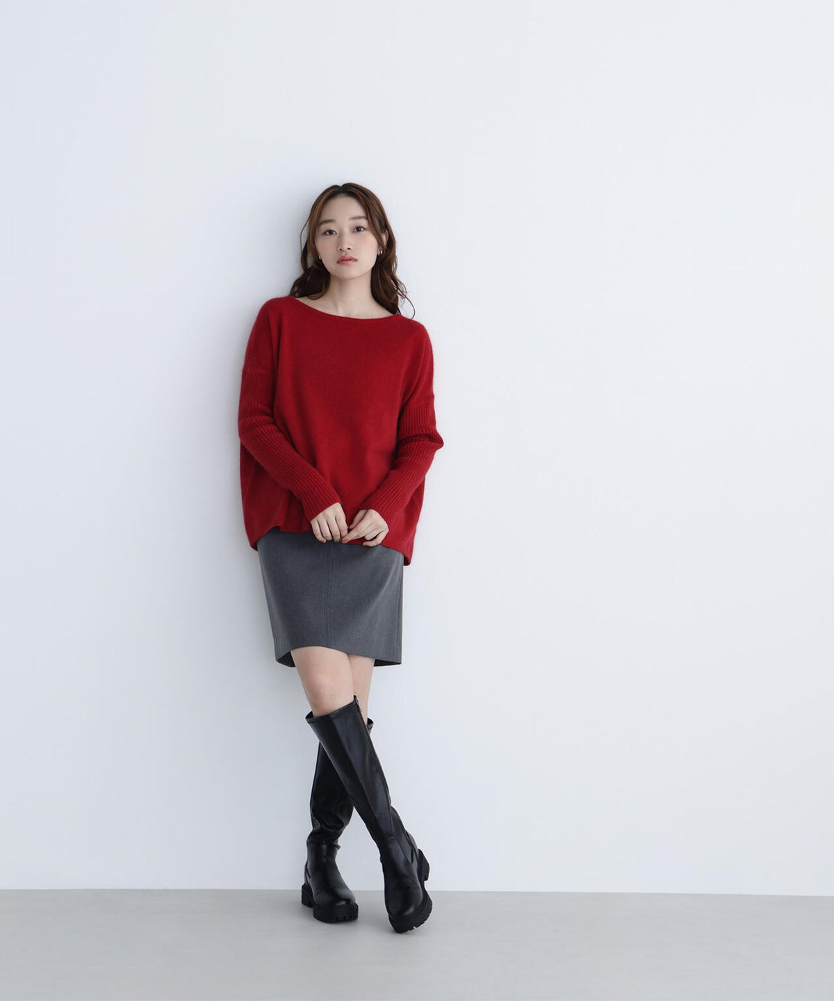 ウールブレンドヘアリーニット*