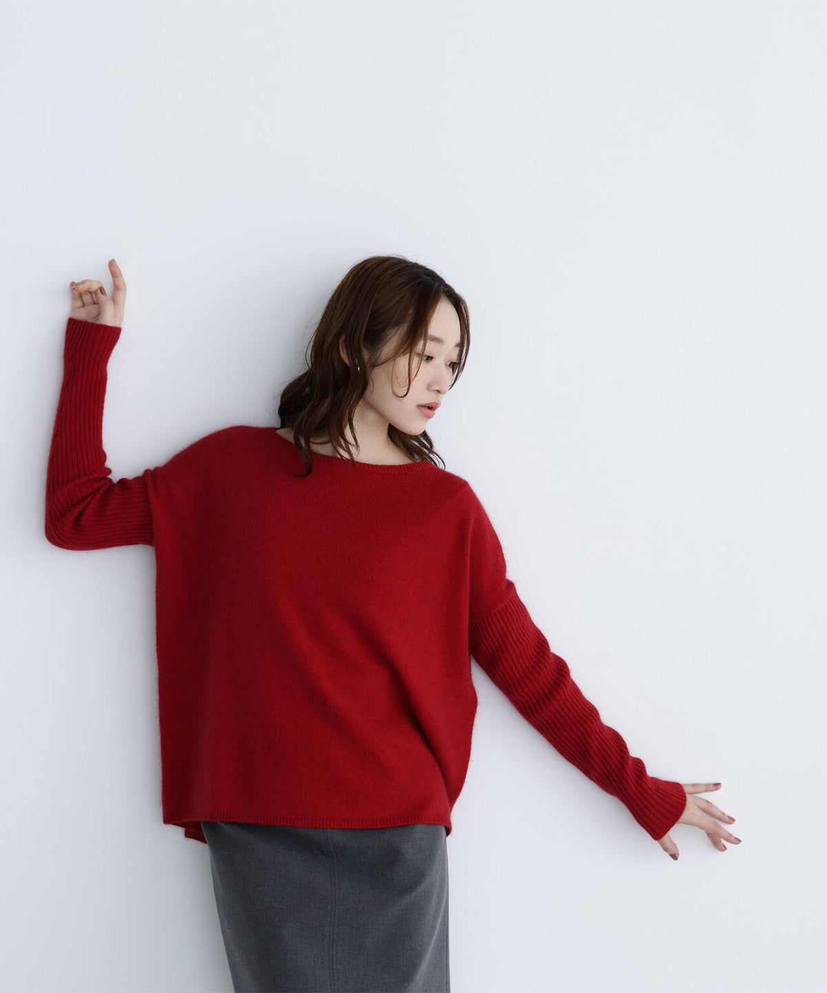 ウールブレンドヘアリーニット*