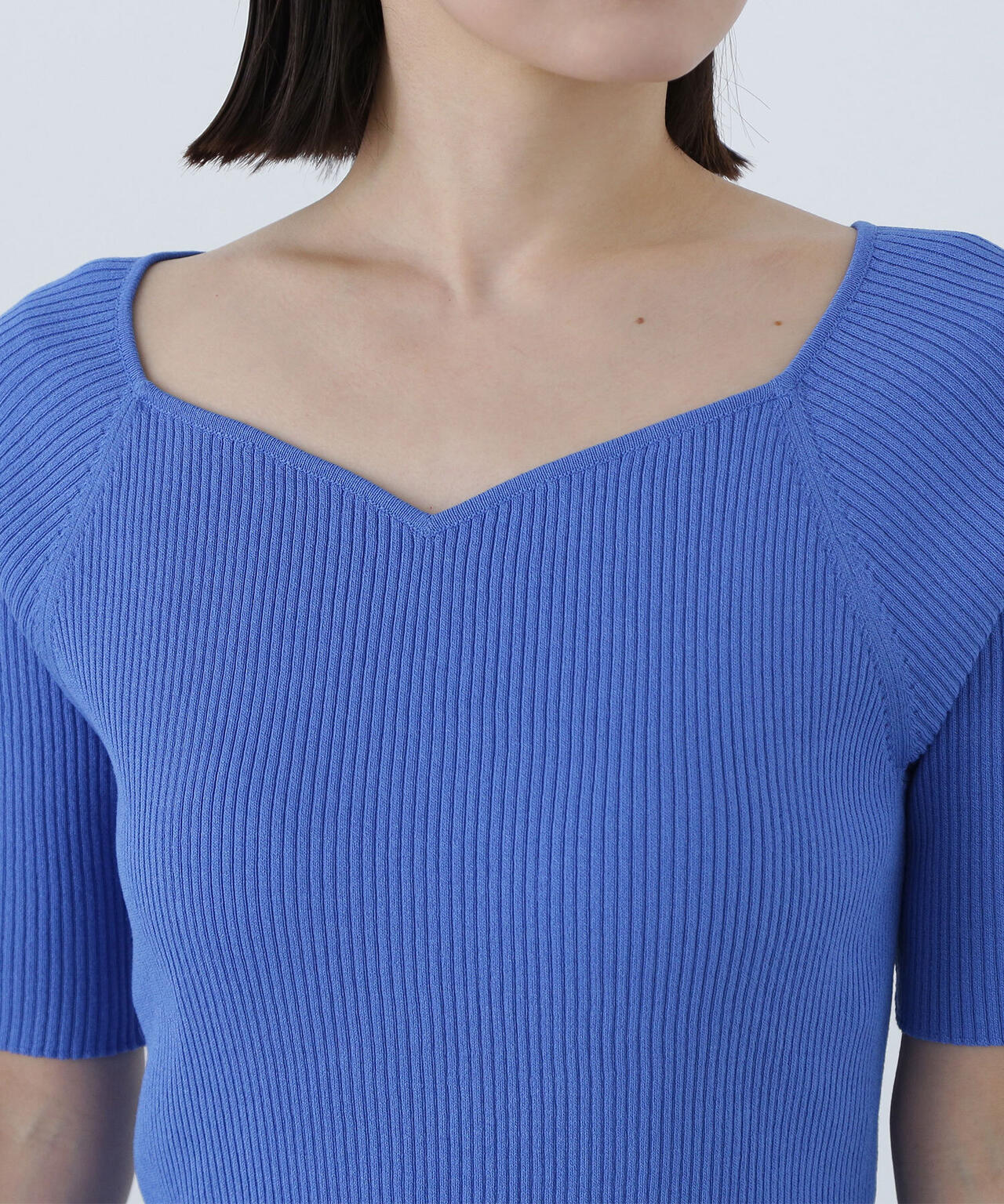 ラグランハートネックニット*