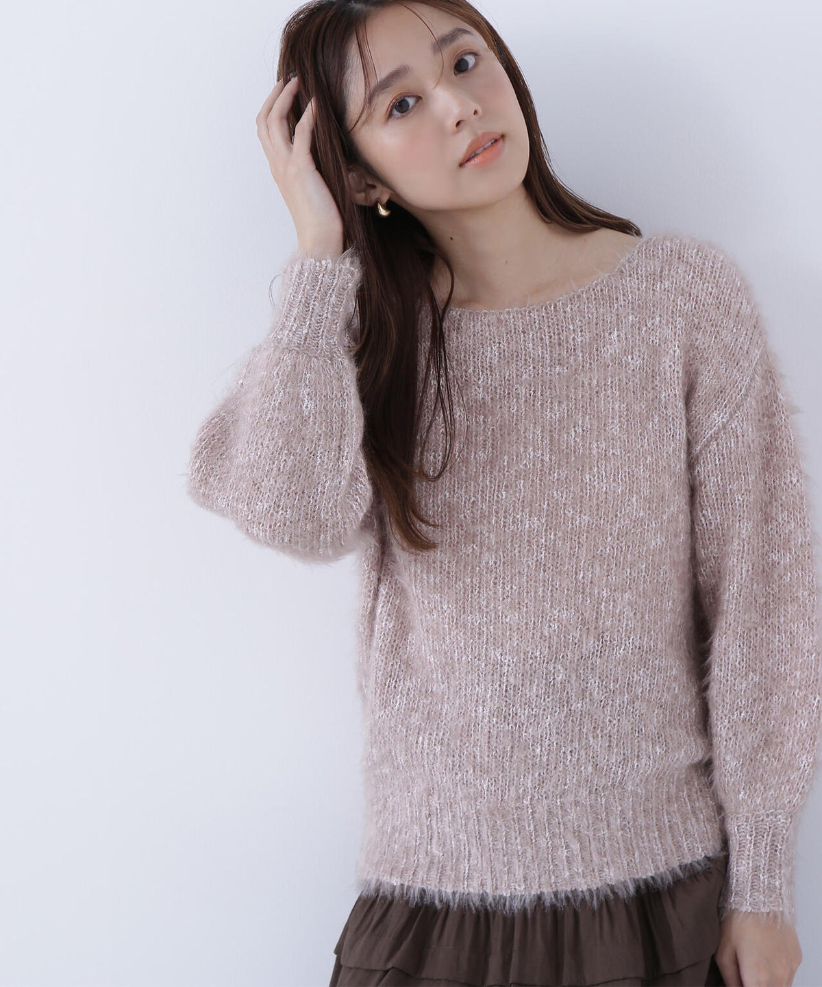 ミックスカラーヘアリーニット*