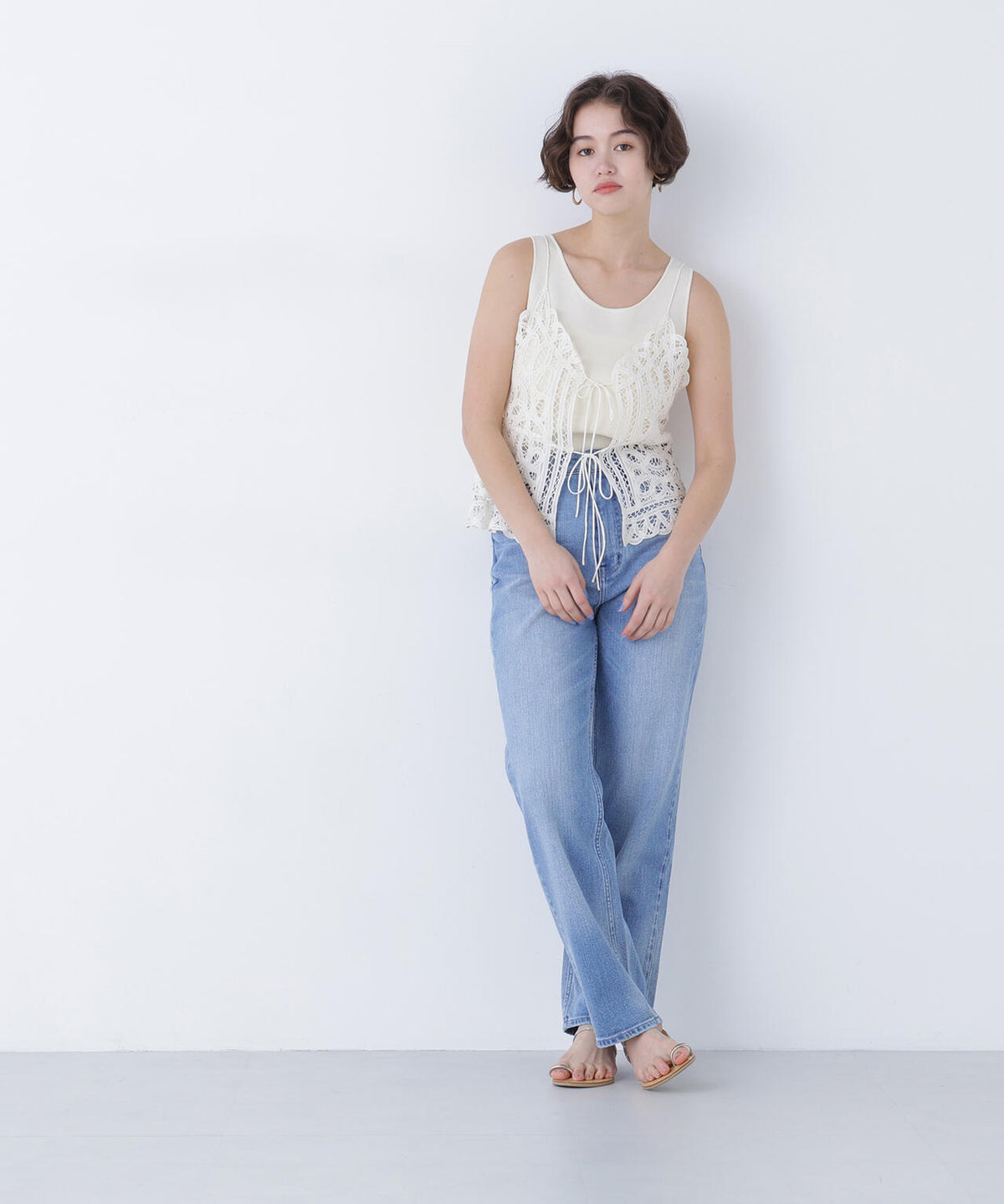 <FUDGE掲載><Healthy DENIM>ハイライズストレートデニムパンツ
