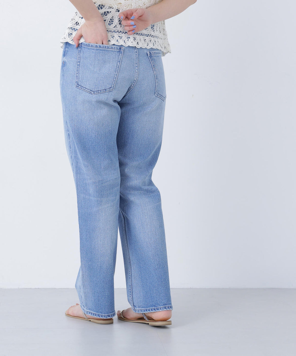 <FUDGE掲載><Healthy DENIM>ハイライズストレートデニムパンツ