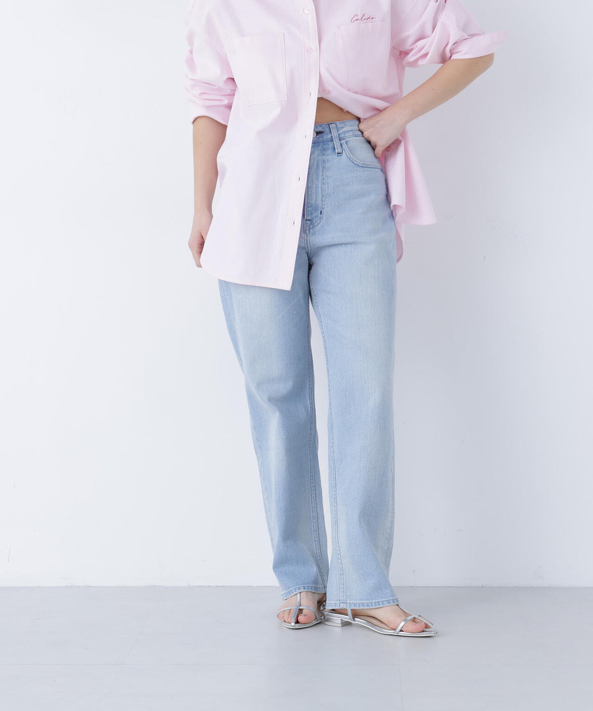 <FUDGE掲載><Healthy DENIM>ハイライズストレートデニムパンツ