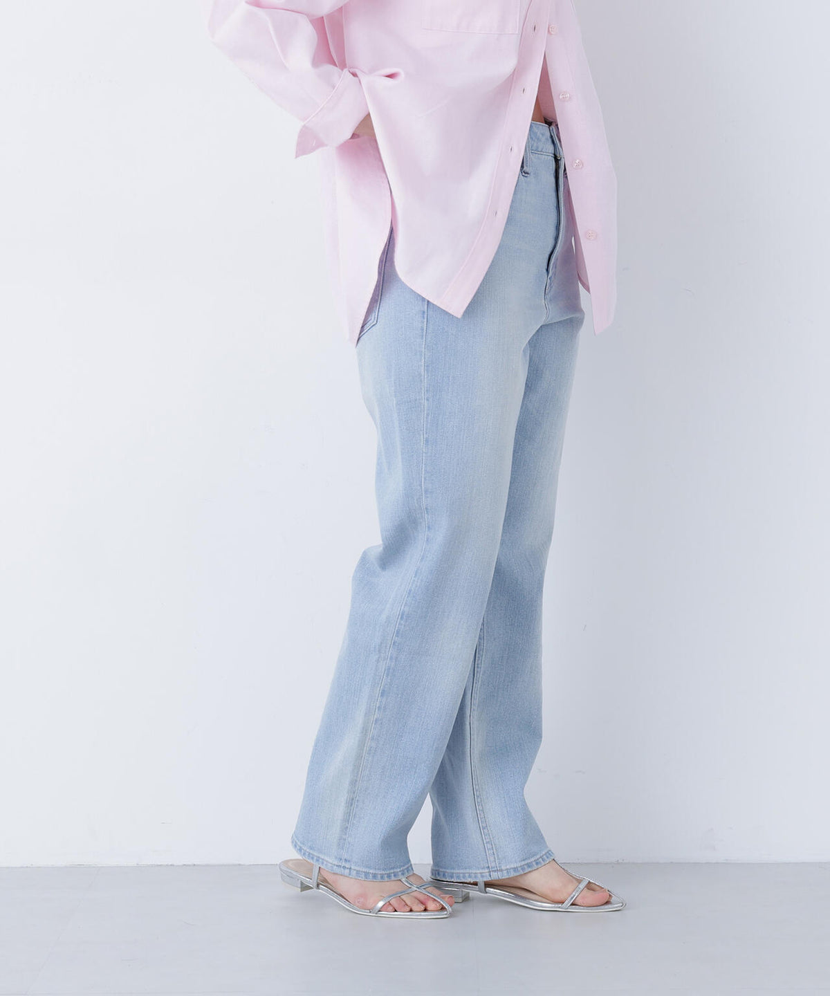 <FUDGE掲載><Healthy DENIM>ハイライズストレートデニムパンツ