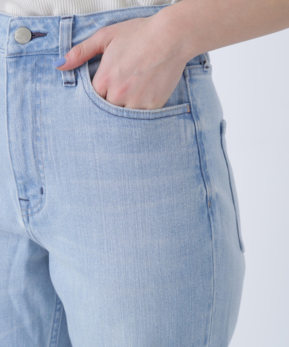 <FUDGE掲載><Healthy DENIM>ハイライズストレートデニムパンツ
