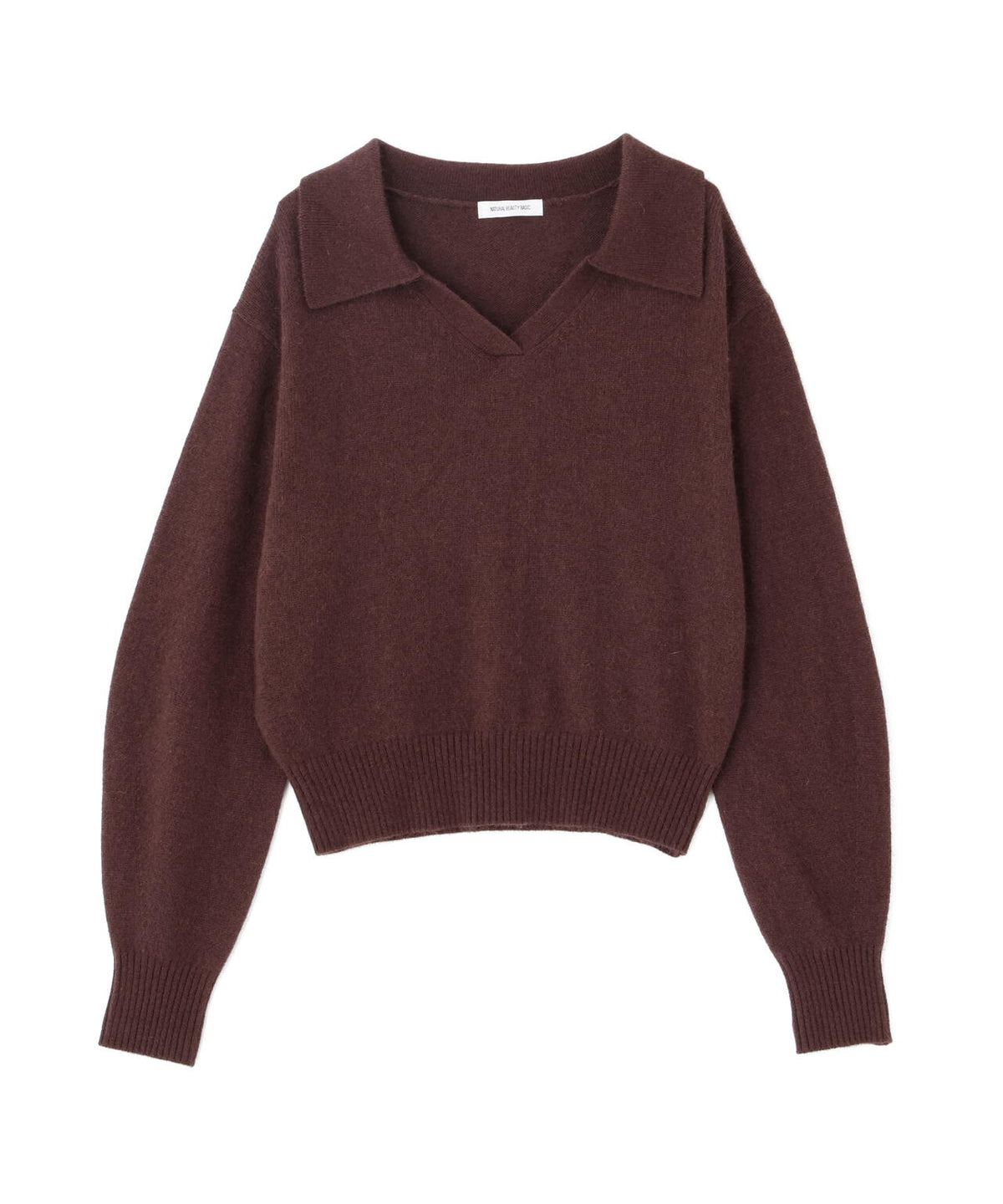 <WEB限定カラー:ライトグリーン><ちょうど、いい服>品よく、ゆるく。スキッパーニット