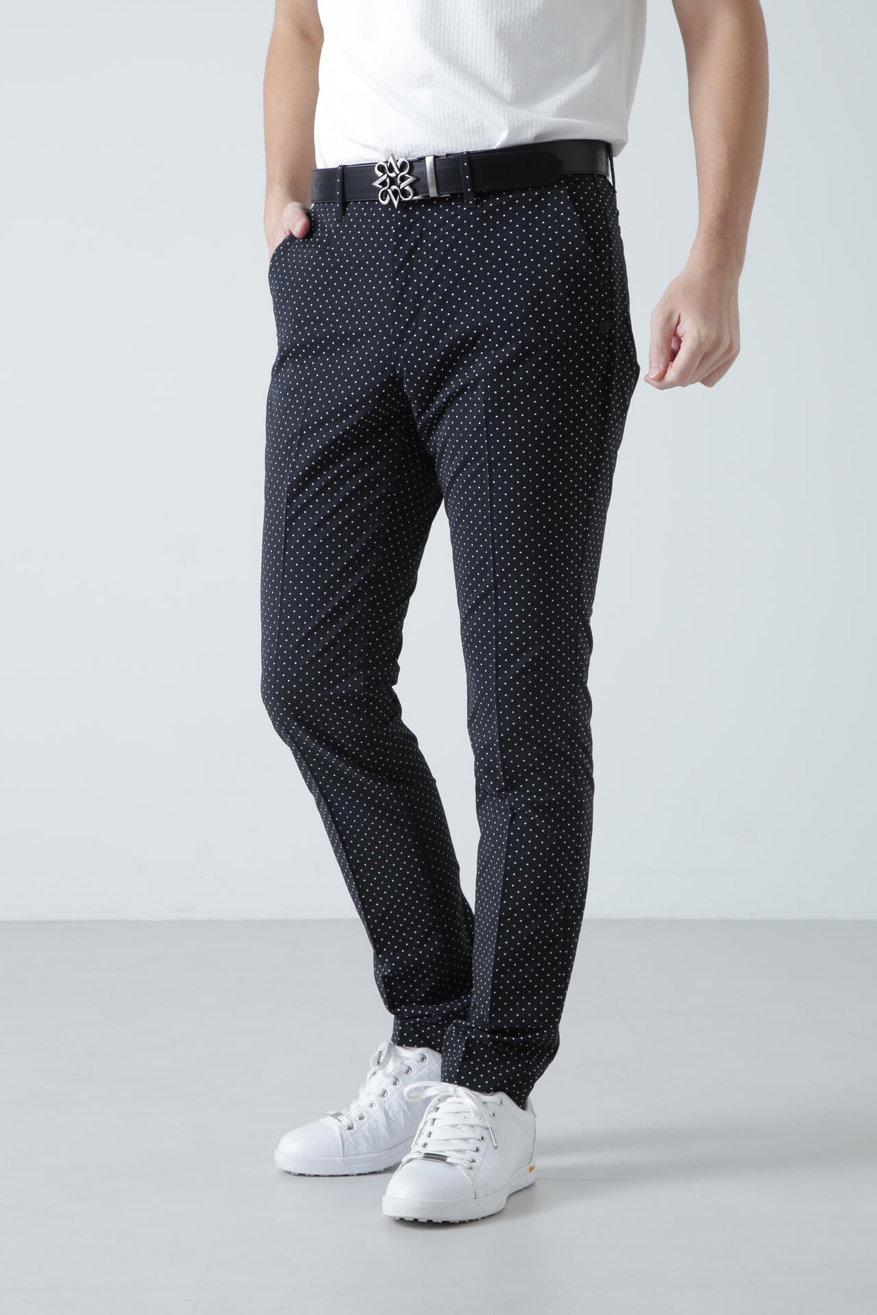 ピンドットロゴジャガードパンツ (MENS)