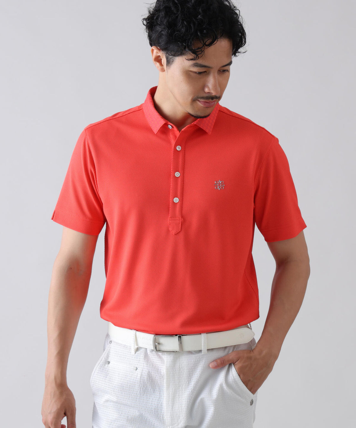 【吸水速乾】【UVカット】ポップコーンストレッチ半袖ポロシャツ (MENS)