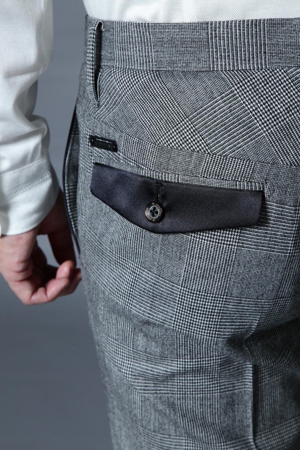 BK/ストレッチツイルグレンチェックパンツ