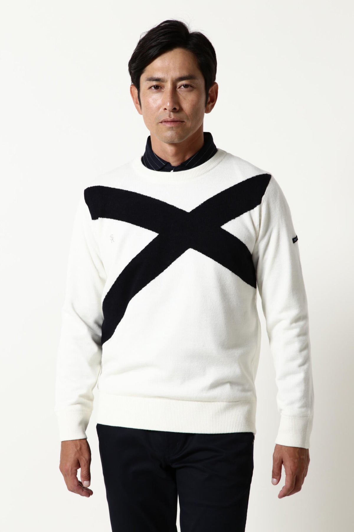 WH/防風クルーネックニット