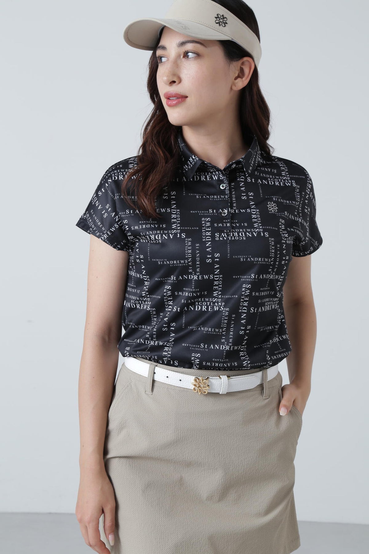 COOLMAXランダムロゴプリント半袖シャツ (WOMENS)