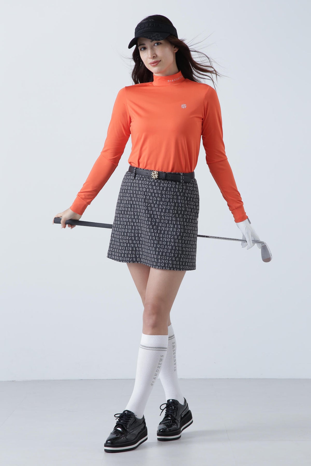 カチオンポリエステル ベア天竺 長袖ハイネック (WOMENS)